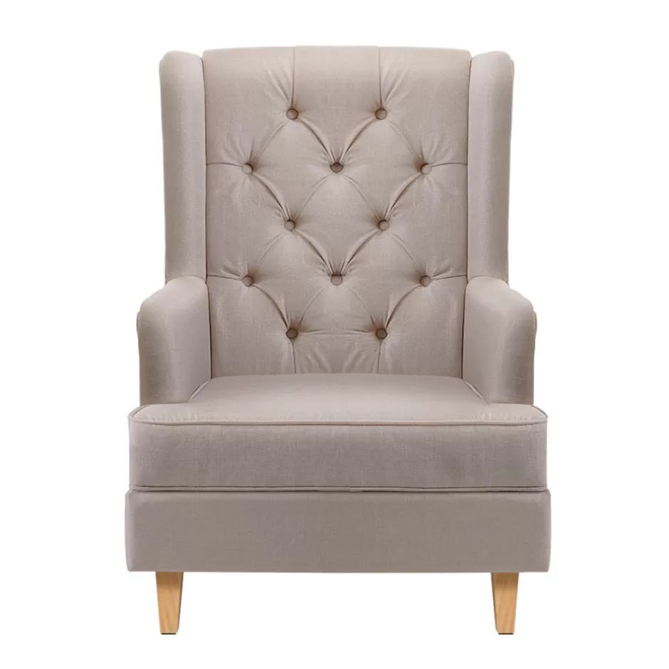 Cheap Baby Direct Artiss Rocking Armchair Feedining Chair Fabric Armchairs Lounge Recliner Beige