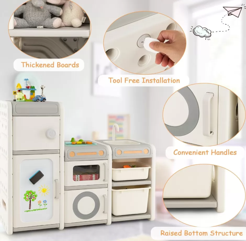 Clearance Baby Direct  Kids Toy Storage Organiser, Toy Chest and Bookshelf w/Magnetic Whiteboard