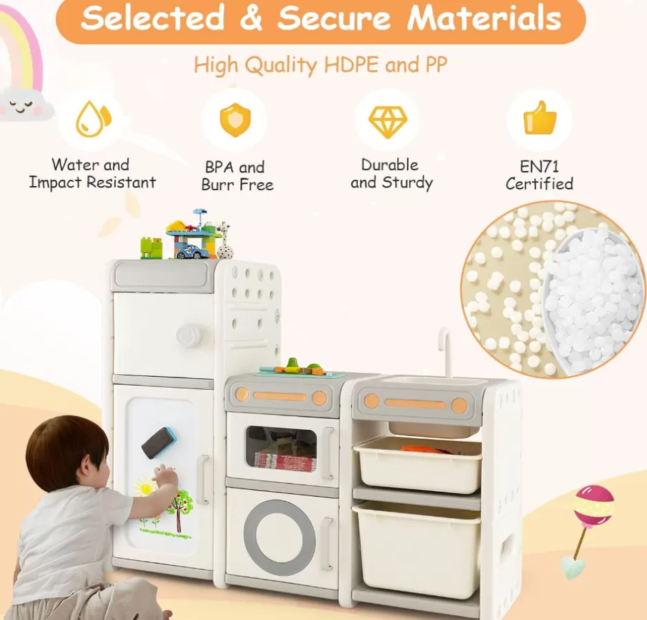 Clearance Baby Direct  Kids Toy Storage Organiser, Toy Chest and Bookshelf w/Magnetic Whiteboard