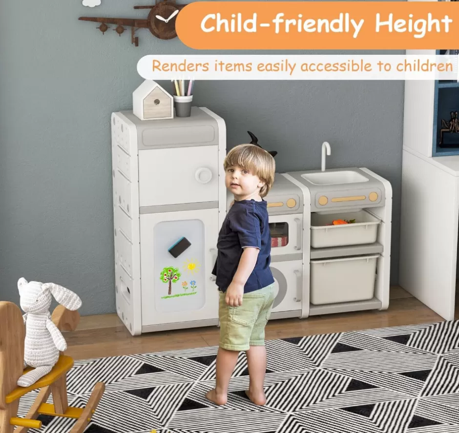 Clearance Baby Direct  Kids Toy Storage Organiser, Toy Chest and Bookshelf w/Magnetic Whiteboard