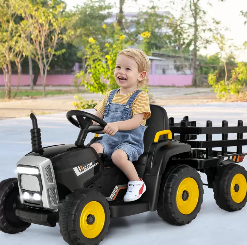 Cheap Baby Direct 12V Ride On Tractor with Trailer and Remote Control for Kids