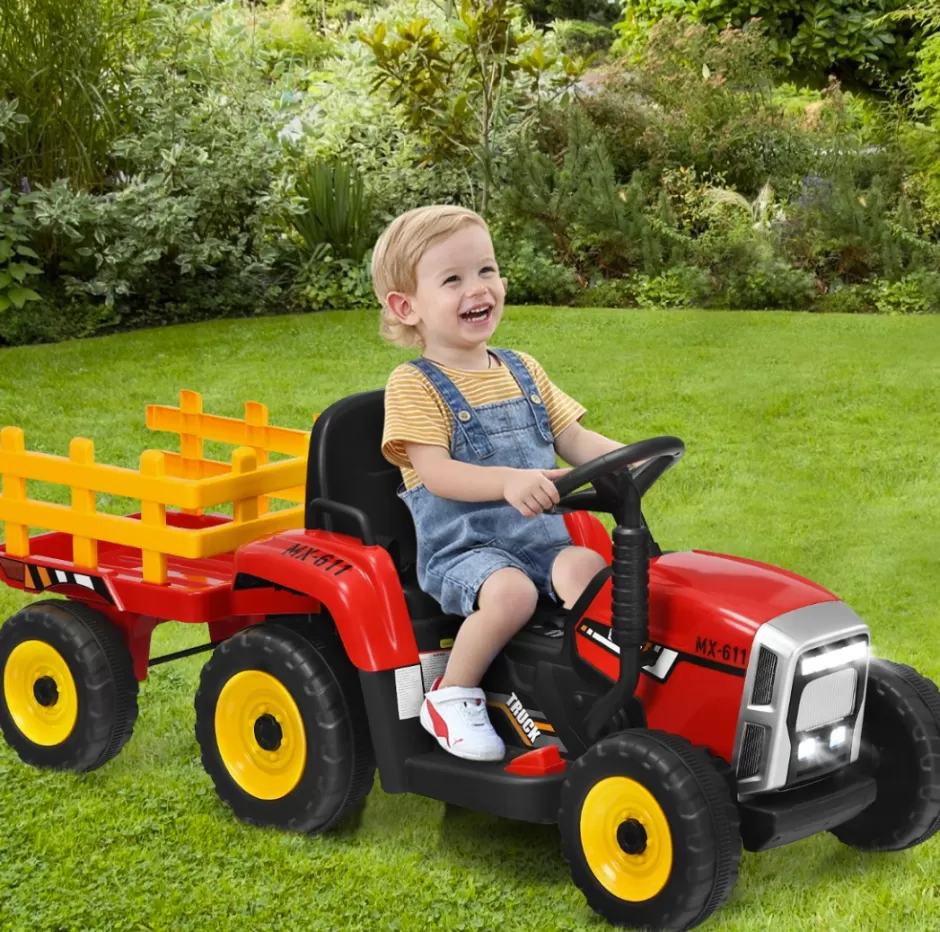 Cheap Baby Direct 12V Ride On Tractor with Trailer and Remote Control for Kids
