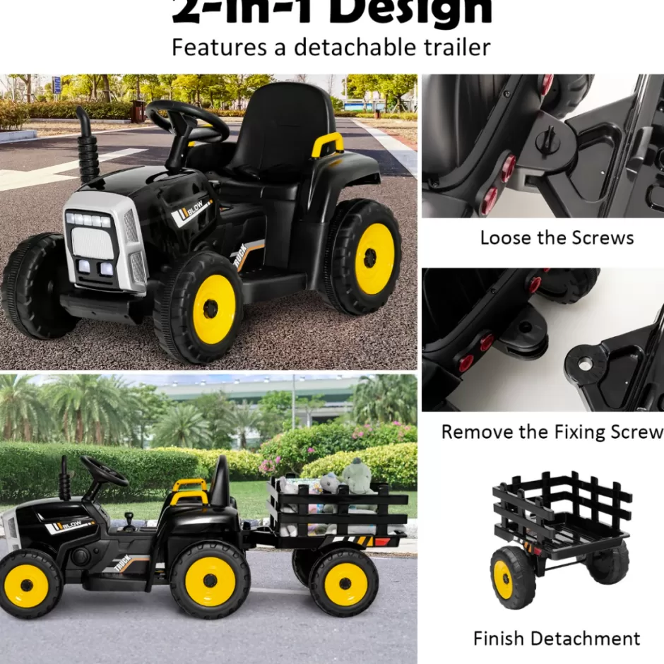 Cheap Baby Direct 12V Ride On Tractor with Trailer and Remote Control for Kids