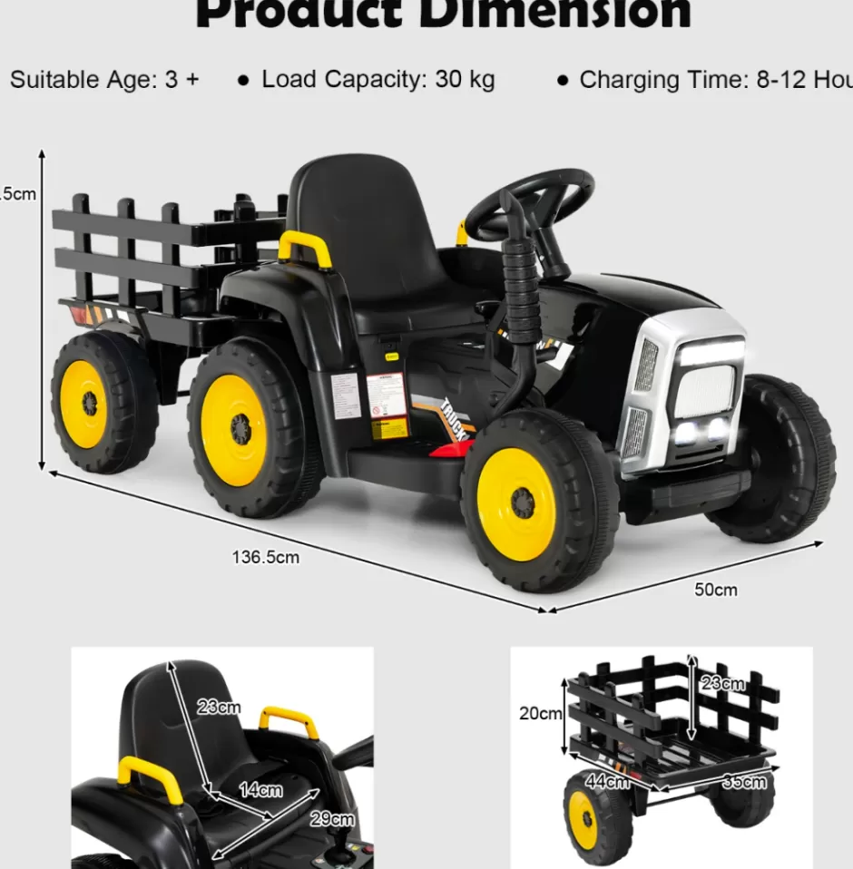 Cheap Baby Direct 12V Ride On Tractor with Trailer and Remote Control for Kids