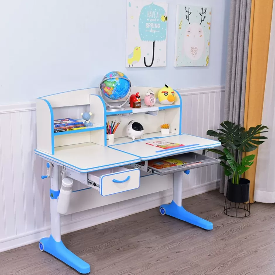 Cheap Baby Direct 120cm Height Adjustable Children Kids Ergonomic Study Desk Blue AU