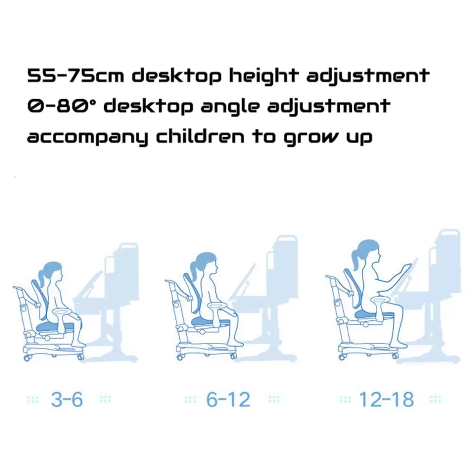 Cheap Baby Direct 120cm Height Adjustable Children Kids Ergonomic Study Desk Blue AU