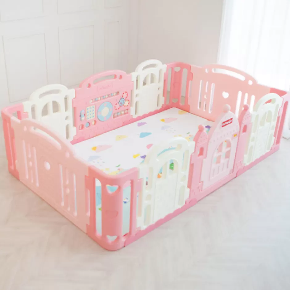 Clearance Baby Direct Dwinguler Castle Playpen for Baby - Baby Pink (EX Display)