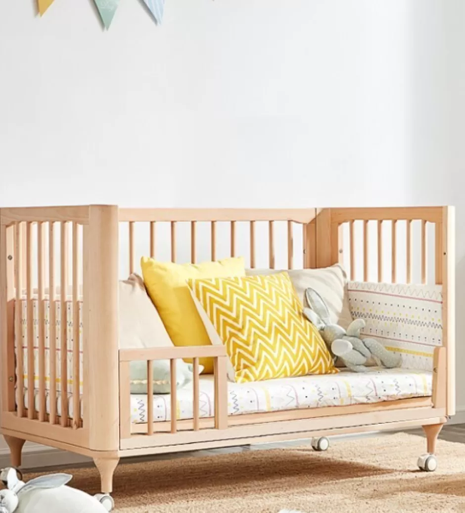 Outlet Baby Direct Ellaboora Baby Cot 4 in 1 Premium Beach Wood With Mattress