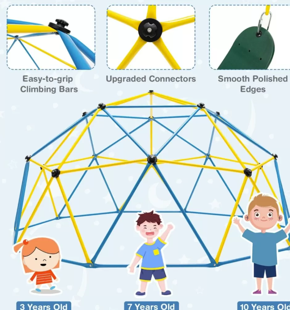 Cheap Baby Direct 10FT Kids Outdoor Climbing Dome with Swing - Jungle Gym Climber