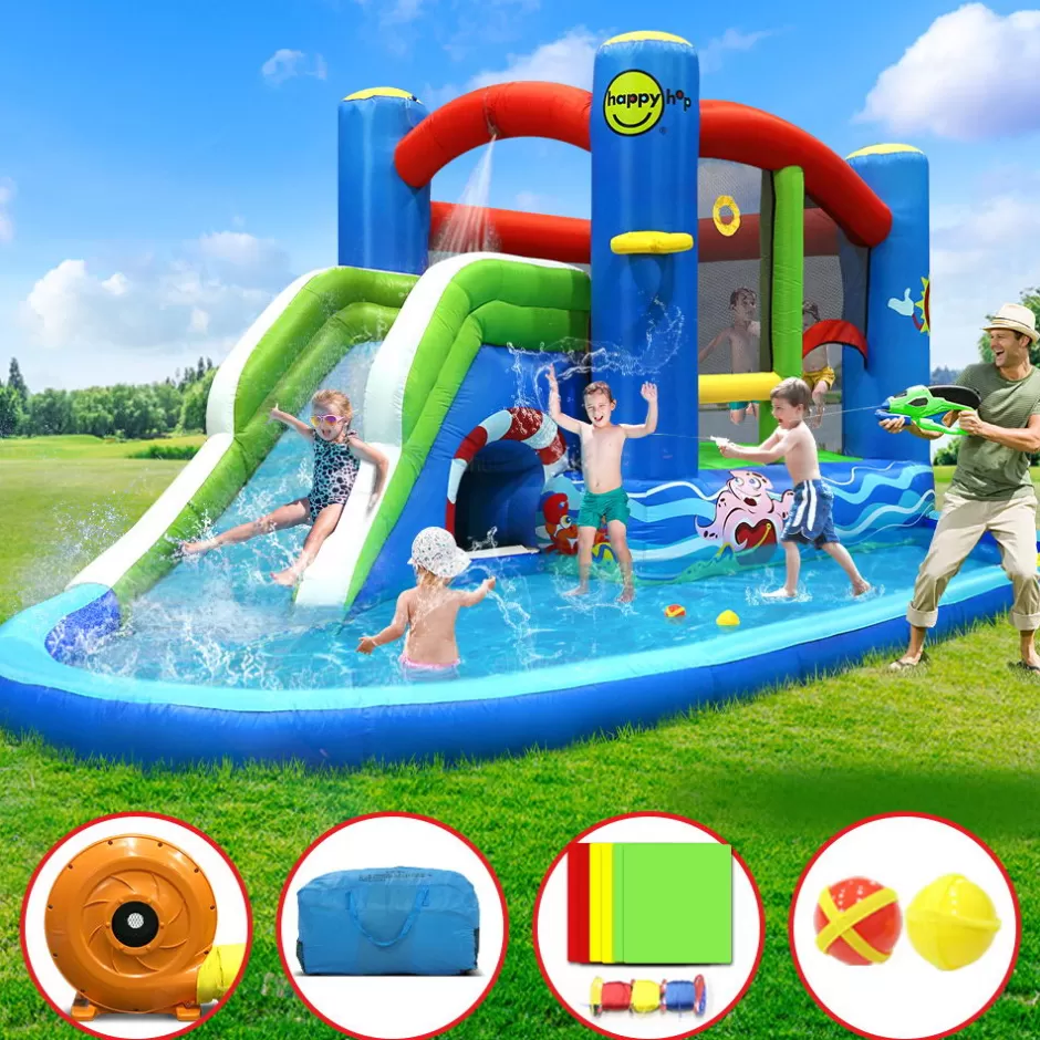 Sale Baby Direct Happy Hop Inflatable Water Jumping Castle Bouncer Kid Toy Windsor Slide Splash