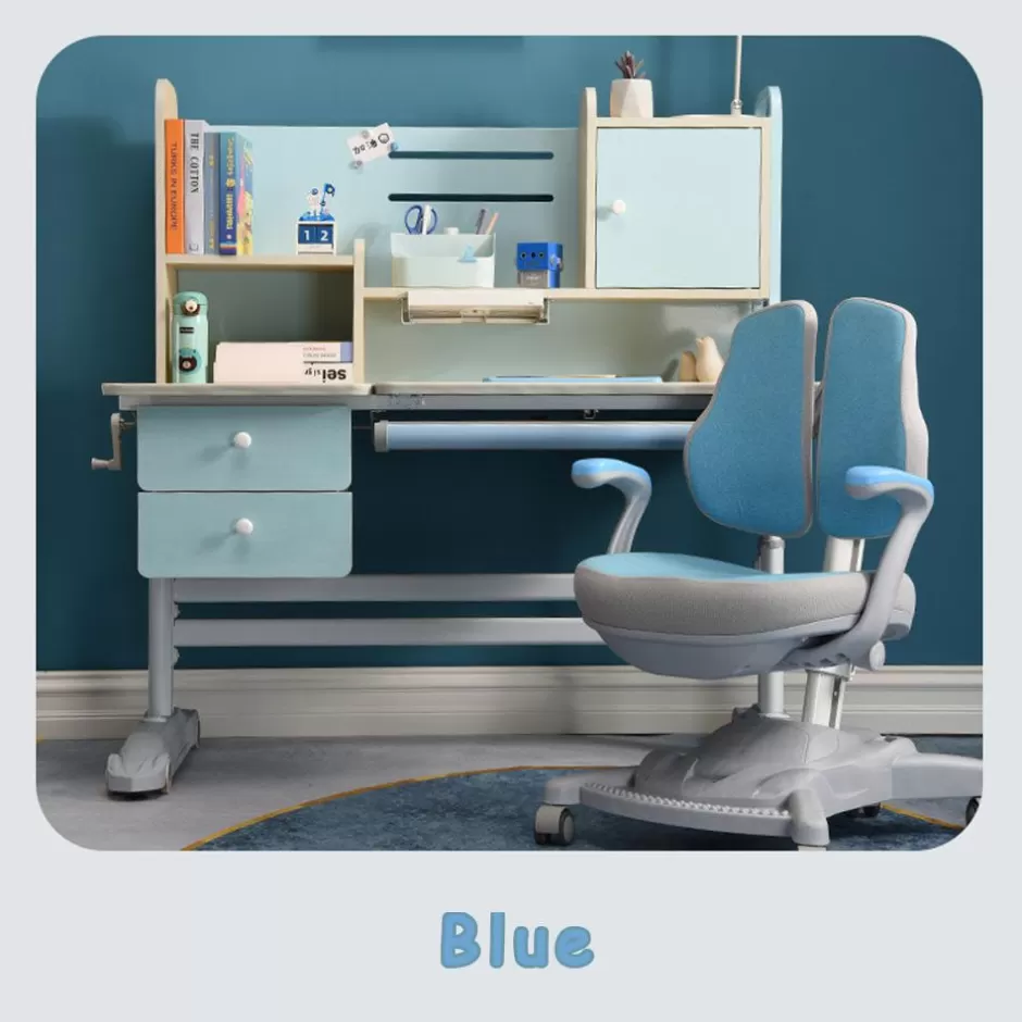 Flash Sale Baby Direct Height Adjustable Children Kids Ergonomic Study Desk Chair Set 120cm Blue AU