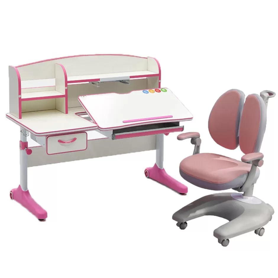 Hot Baby Direct Height Adjustable Children Kids Ergonomic Study Desk Chair Set 120cm Blue AU