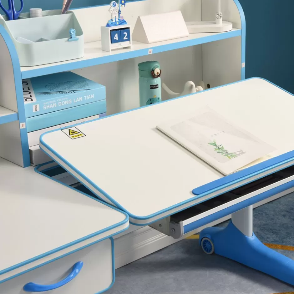 Hot Baby Direct Height Adjustable Children Kids Ergonomic Study Desk Chair Set 120cm Blue AU