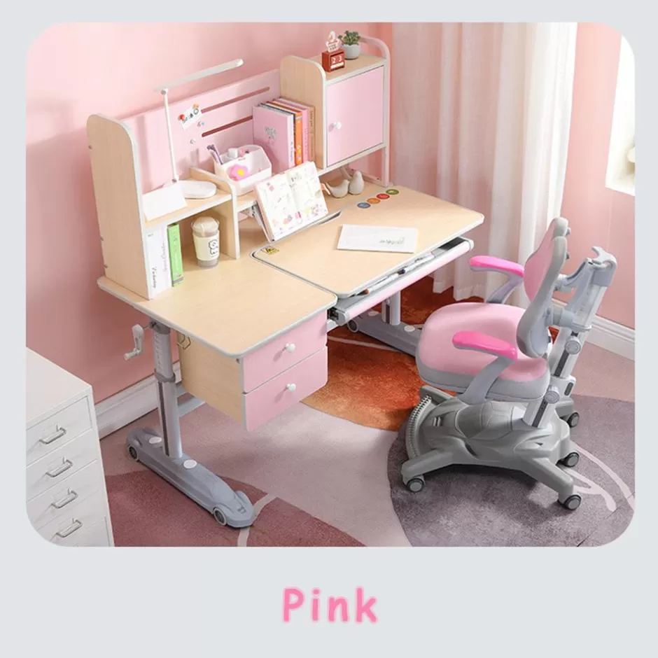 Discount Baby Direct Height Adjustable Children Kids Ergonomic Study Desk Chair Set 120cm Pink AU