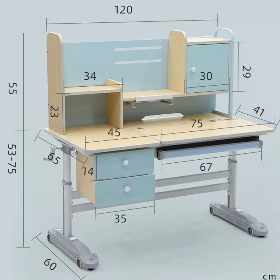 Discount Baby Direct Height Adjustable Children Kids Ergonomic Study Desk Only 120cm Blue AU