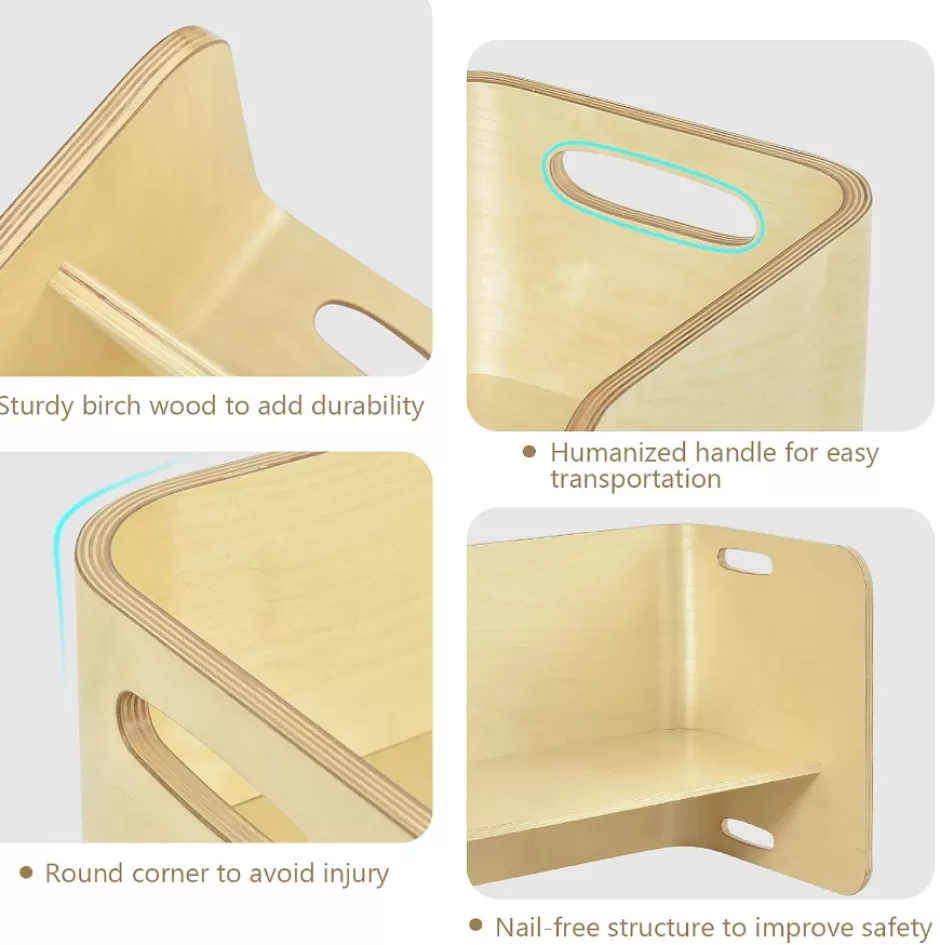 Cheap Baby Direct Keezi 3 PC Nordic Kids Table Chair Set Beige Desk Activity Compact Children