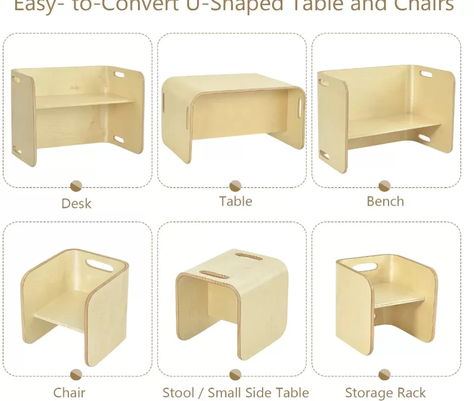 Cheap Baby Direct Keezi 3 PC Nordic Kids Table Chair Set Beige Desk Activity Compact Children