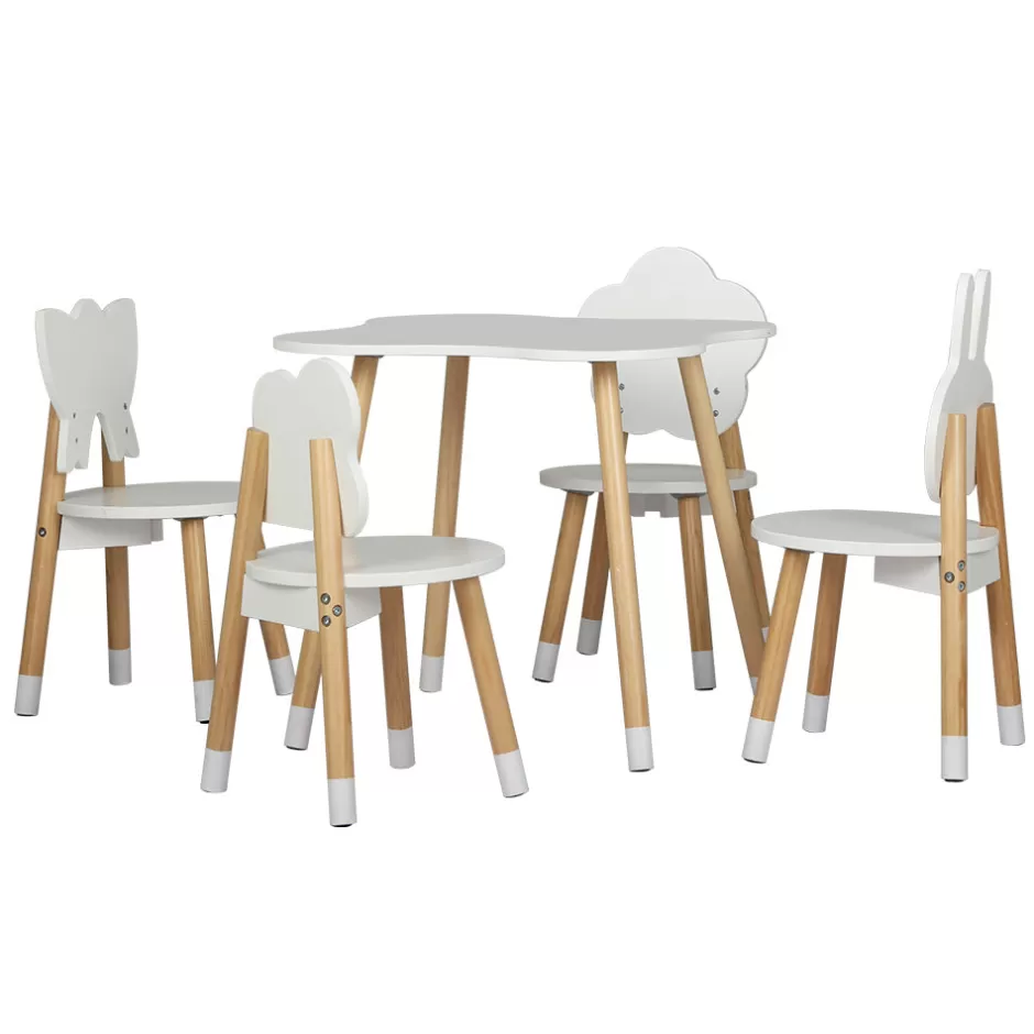 Store Baby Direct Keezi 5 Piece Kids Table and Chairs Set Children Activity Study Play Desk