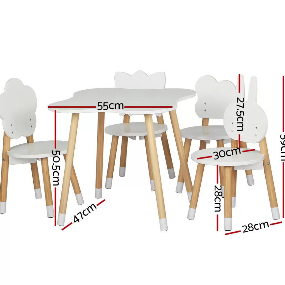 Store Baby Direct Keezi 5 Piece Kids Table and Chairs Set Children Activity Study Play Desk