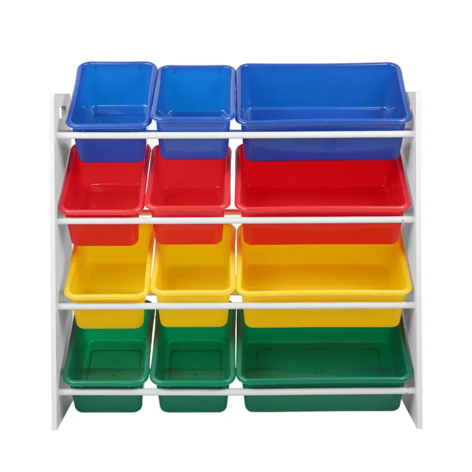 Online Baby Direct Keezi 12 Plastic Bins Kids Toy Organiser Box Bookshelf Storage Children Rack