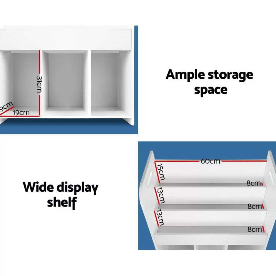 Clearance Baby Direct Keezi Kids Bookcase Childrens Bookshelf Display Cabinet Toys Storage Organizer