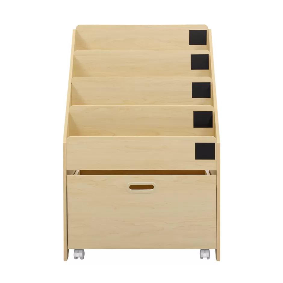 Cheap Baby Direct Keezi Kids Natural Wood Bookshelf Storage Organiser Bookcase Drawers Children