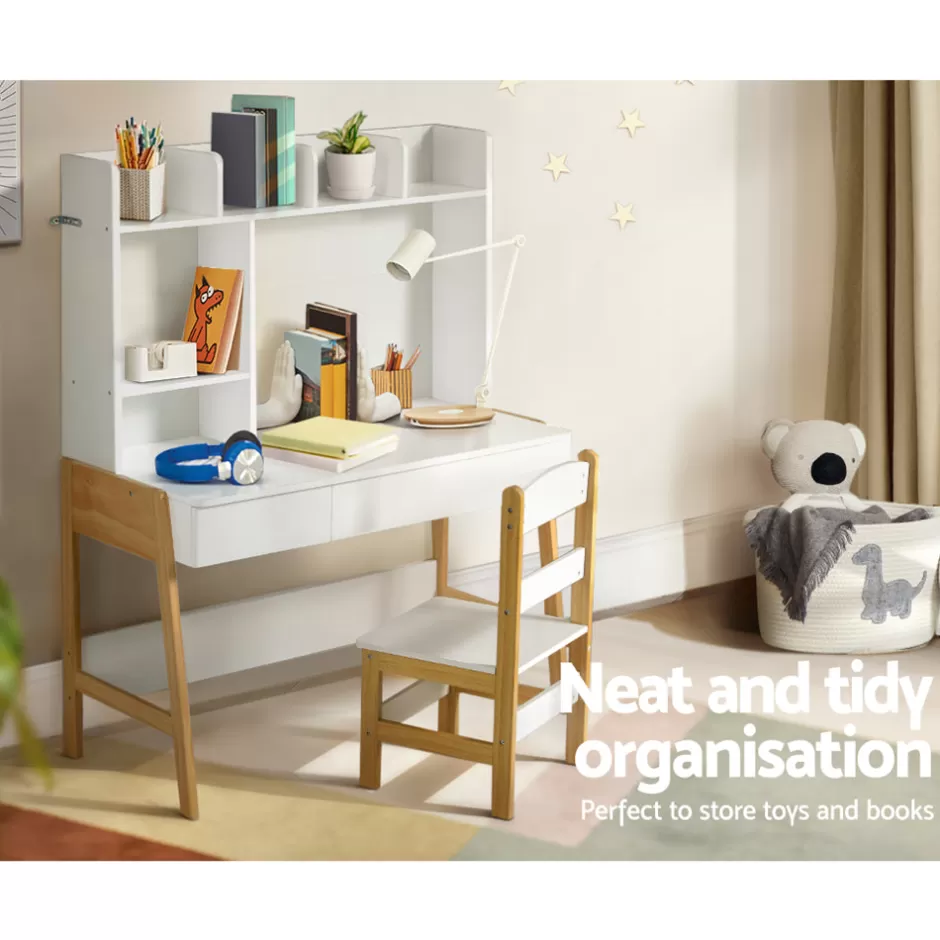 Best Baby Direct Keezi Kids Table and Chairs Set Study Play Toys Storage Desk Children Furniture