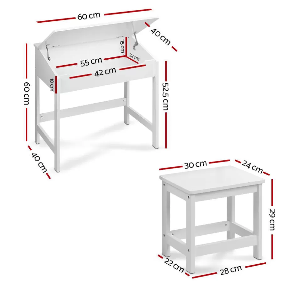 Store Baby Direct Keezi Kids Table Chairs Set Children Drawing Writing Desk Storage Toys Play