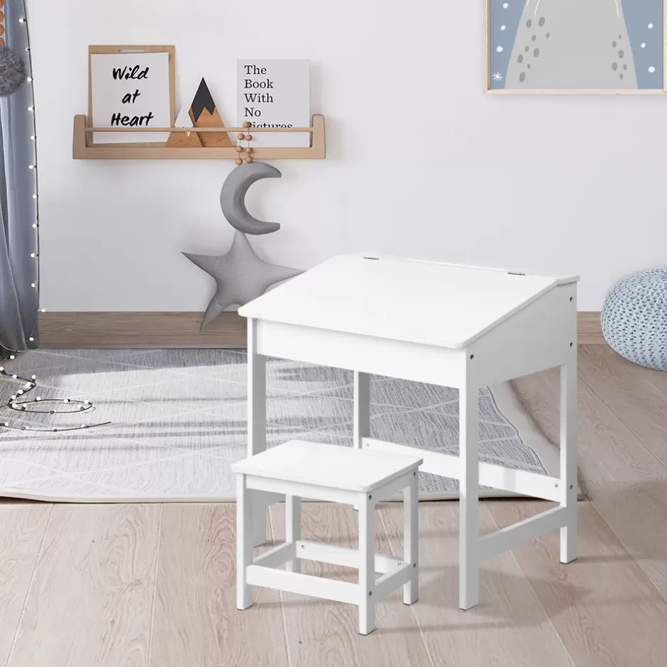 Store Baby Direct Keezi Kids Table Chairs Set Children Drawing Writing Desk Storage Toys Play