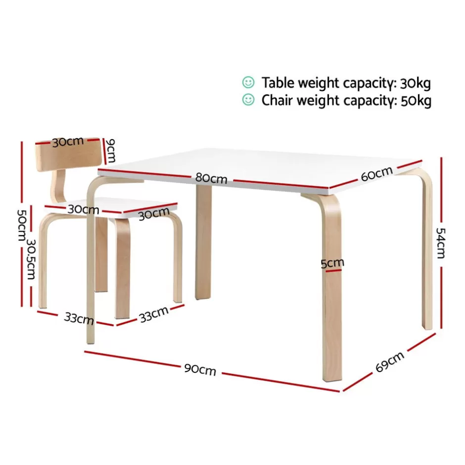 Cheap Baby Direct Keezi Nordic Kids Table Chair Set Desk 5PC Activity Dining Study Children Modern