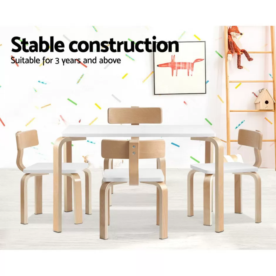 Cheap Baby Direct Keezi Nordic Kids Table Chair Set Desk 5PC Activity Dining Study Children Modern