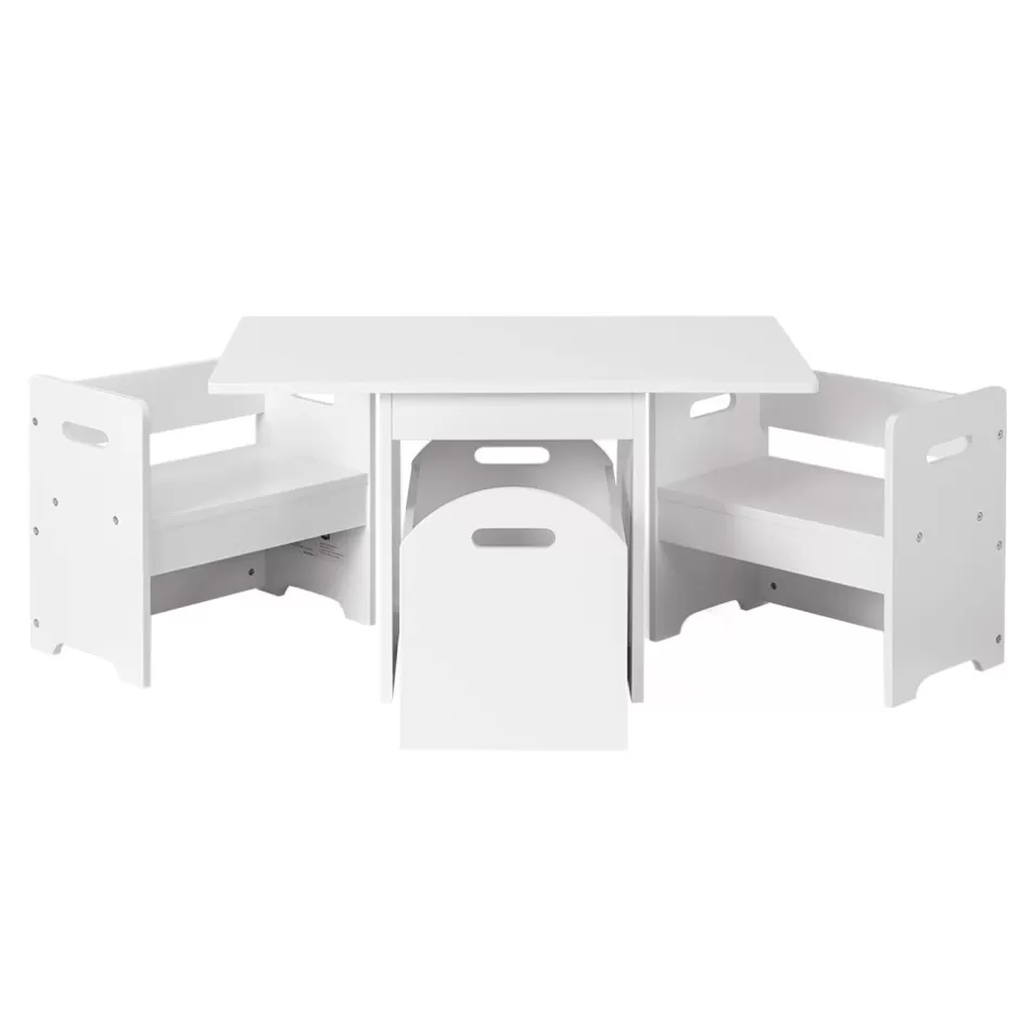 Outlet Baby Direct Keezi 3PCS Kids Table Chairs Hidden Storage Box Toy Activity Multi-function Desk