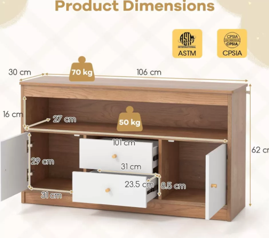 Online Baby Direct Kids Toy Storage Organizer with 2 Drawers and 2 Closed Cabinets