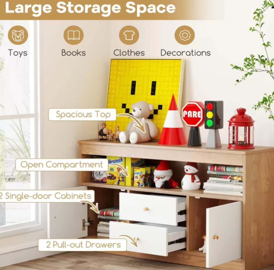 Online Baby Direct Kids Toy Storage Organizer with 2 Drawers and 2 Closed Cabinets