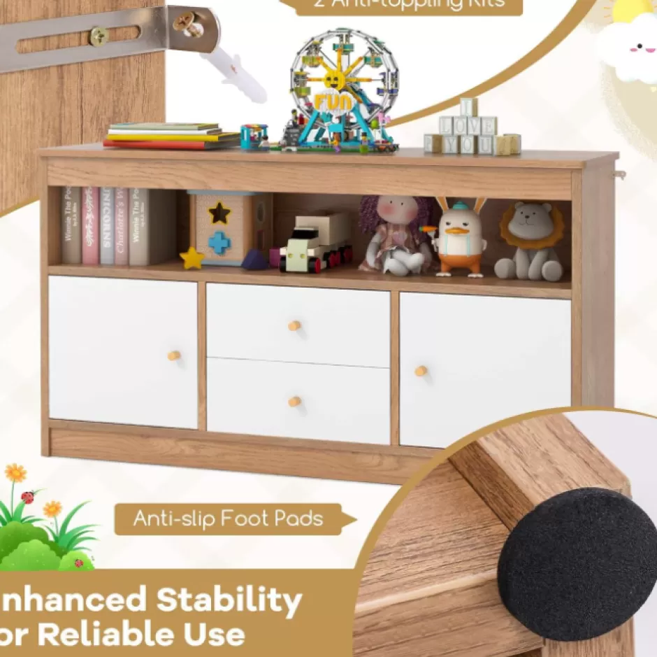 Online Baby Direct Kids Toy Storage Organizer with 2 Drawers and 2 Closed Cabinets