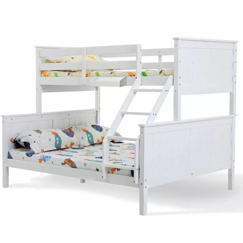 Online Baby Direct KINGSTON SLUMBER Bunk Bed Frame Modular Single White Wood Kids Double Deck Twin