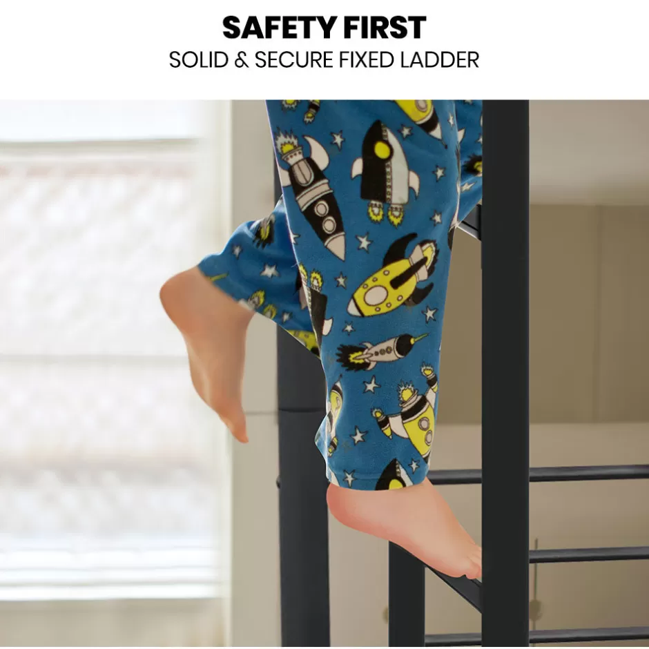 Shop Baby Direct Kingston Slumber Metal Single over Double Bunk Bed Frame, Dark Matte Grey