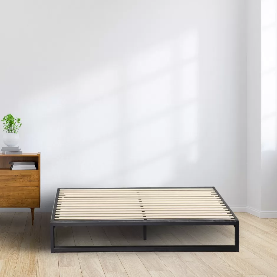Cheap Baby Direct Milano Decor Florence Metal Bed Frame Mattress Base Platform Modern Black - King Single - Black