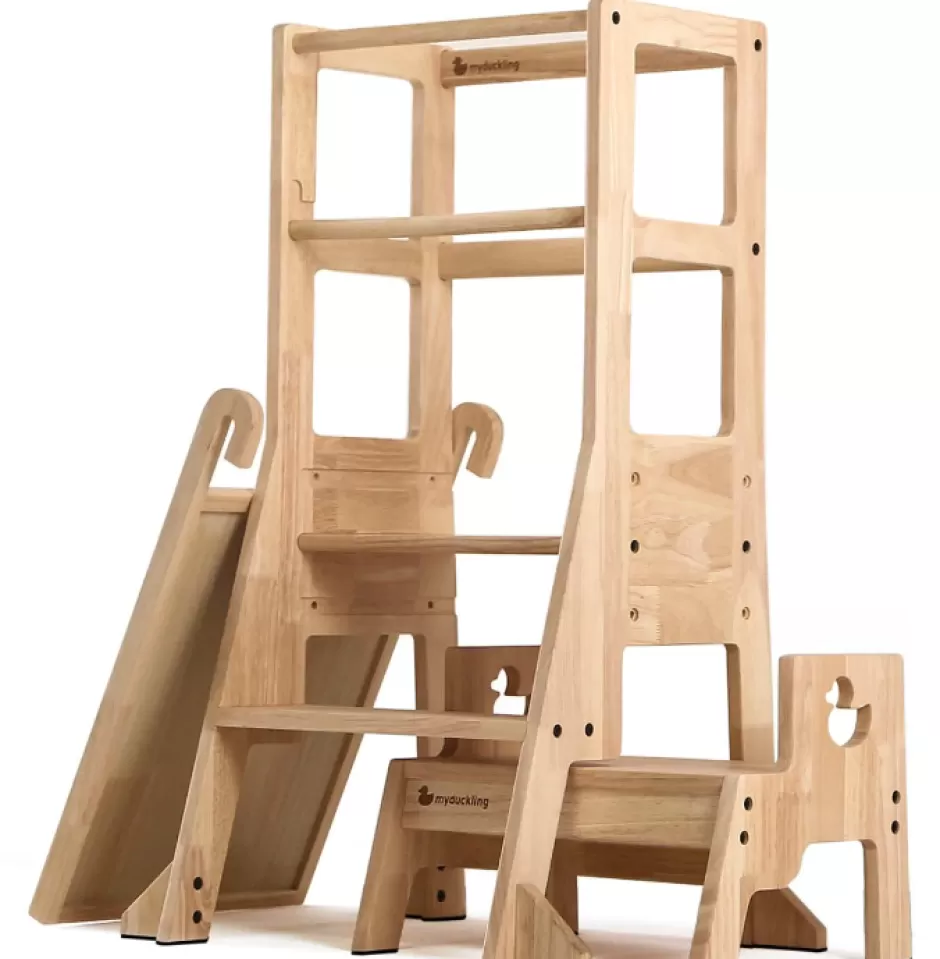 Discount Baby Direct My Duckling JALA Deluxe Solid Wood Adjustable Learning Tower - Duck Stool Handle