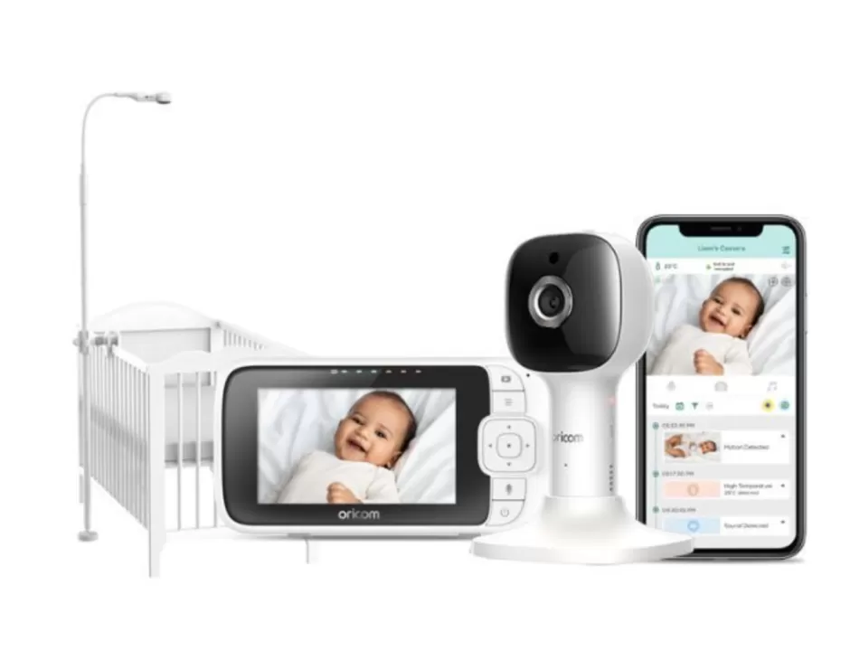 Discount Baby Direct Oricom 5  inch Smart HD Nursery Pal Skyview Baby Monitor with Cot Stand OBH650P