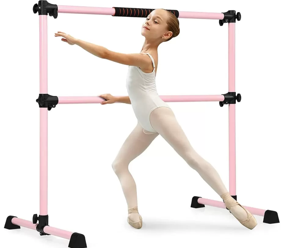 Best Baby Direct Reve Bebe Portable Ballet Barre with Freestanding Double Ballet Bar