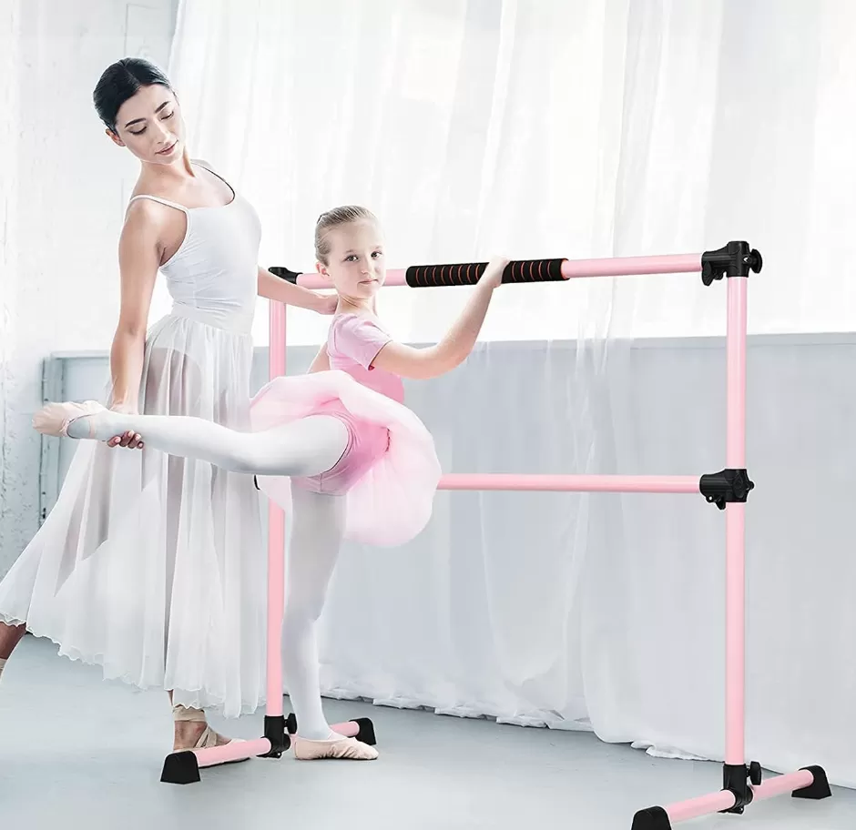 Best Baby Direct Reve Bebe Portable Ballet Barre with Freestanding Double Ballet Bar
