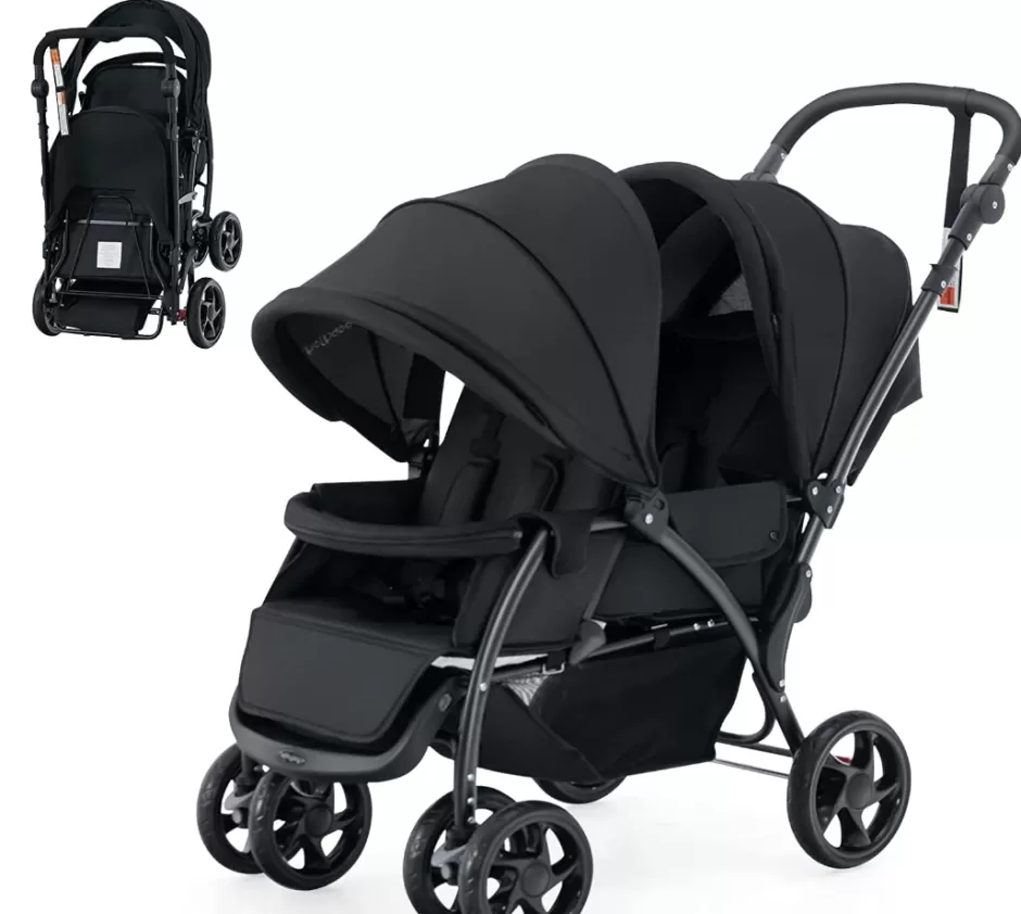 Cheap Baby Direct Rever Baby  Foldable Tandem Stroller, Double Seat Baby Pram Stroller