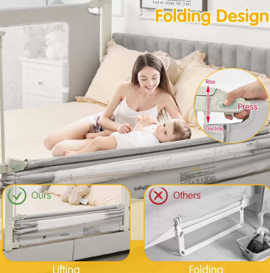 New Baby Direct Rever Bebe 150cm Folding Bed Rail long Guard for bed