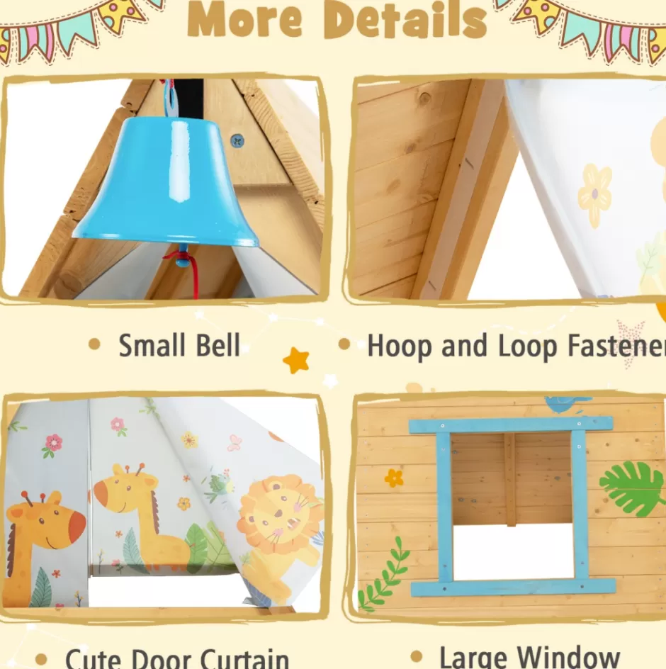 Best Sale Baby Direct Rever Bebe 2-in-1 Kids Play Tent with Wooden Climbing Triangle