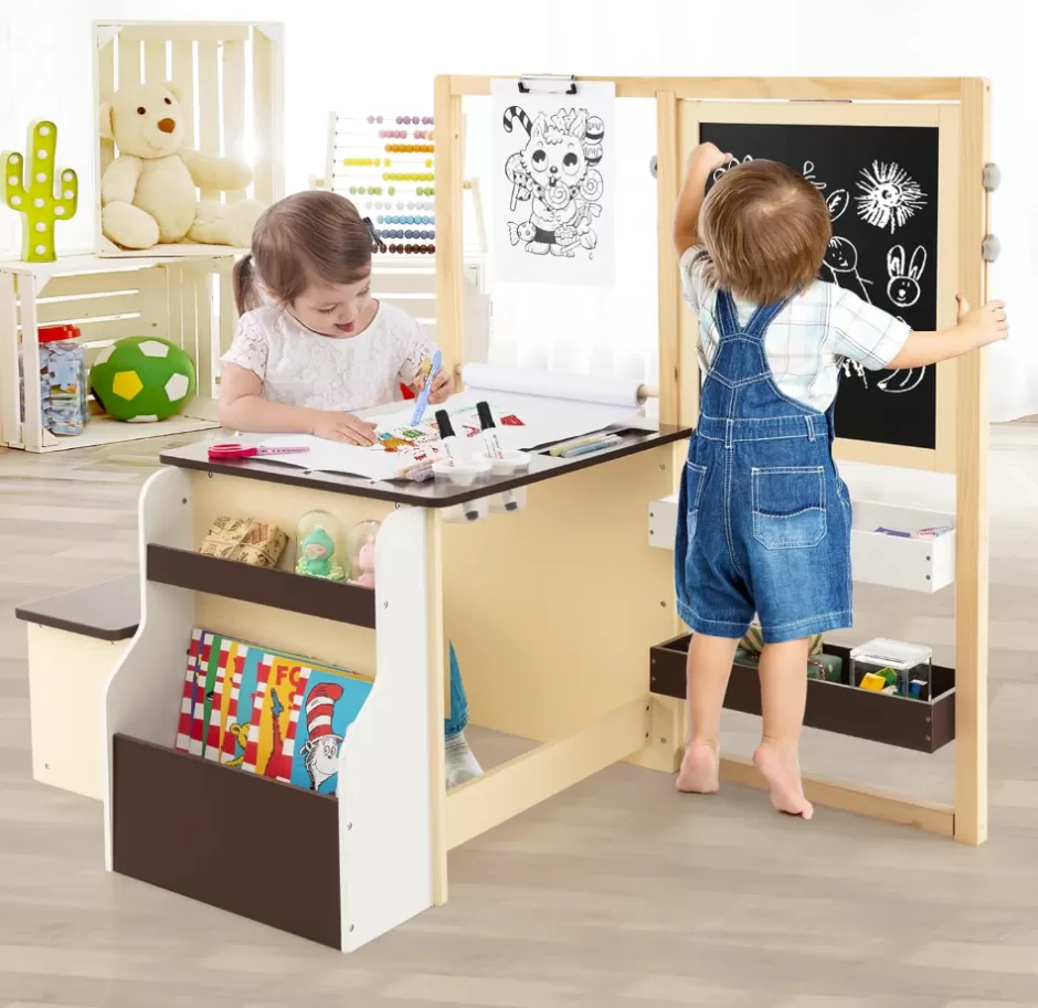 Shop Baby Direct Rever Bebe Kids Art Easel Table & Bench Set