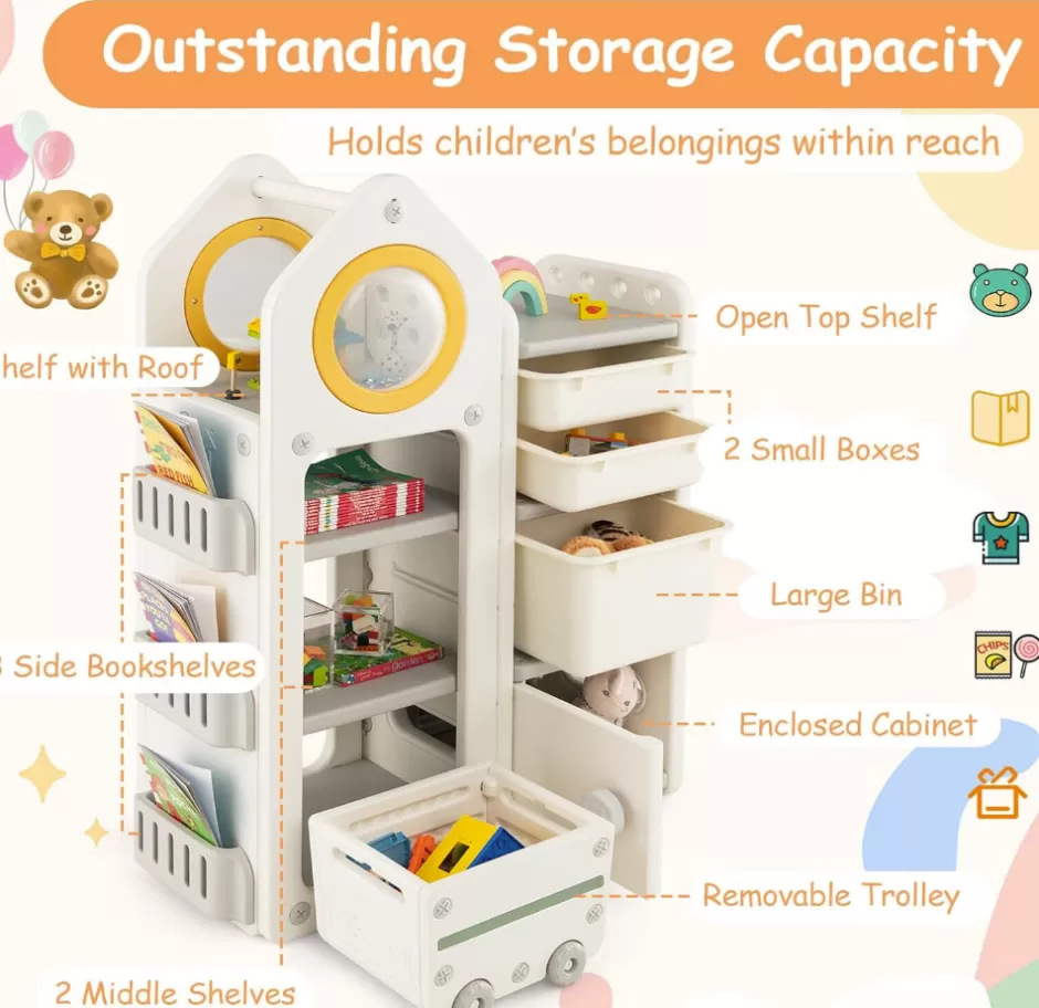 Best Baby Direct Rever Bebe  Kids Toy Storage Organizer ,Toy Chest and Bookshelf