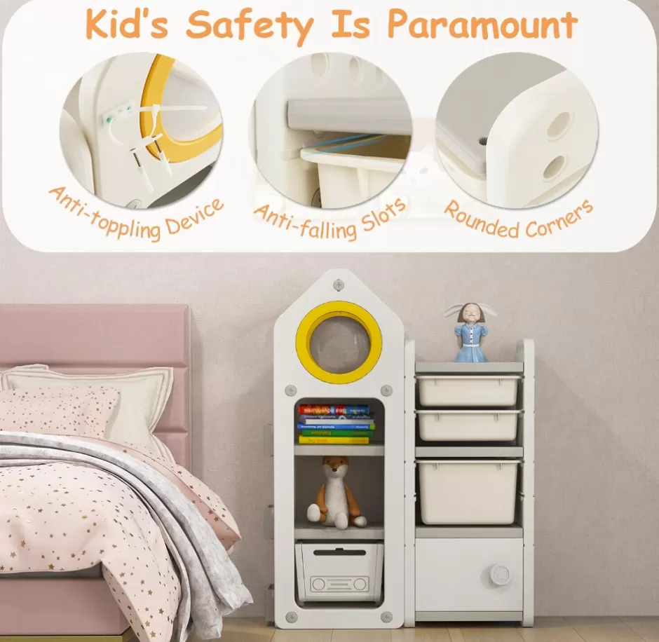 Best Baby Direct Rever Bebe  Kids Toy Storage Organizer ,Toy Chest and Bookshelf
