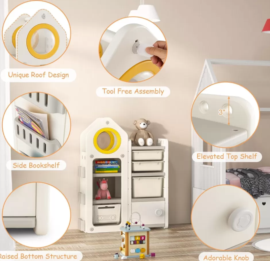 Best Baby Direct Rever Bebe  Kids Toy Storage Organizer ,Toy Chest and Bookshelf
