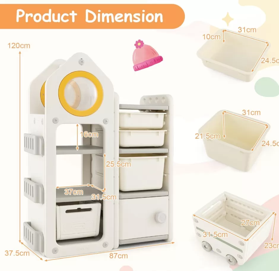 Best Baby Direct Rever Bebe  Kids Toy Storage Organizer ,Toy Chest and Bookshelf